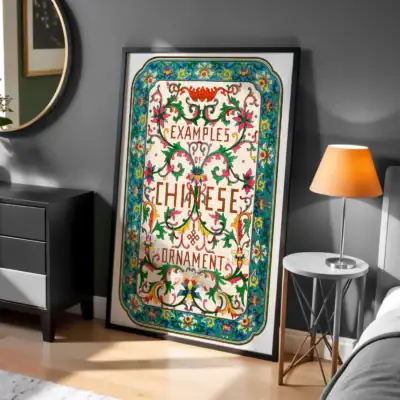 Çin Motifleri Çiçek Deseni Dekoratif Tablo