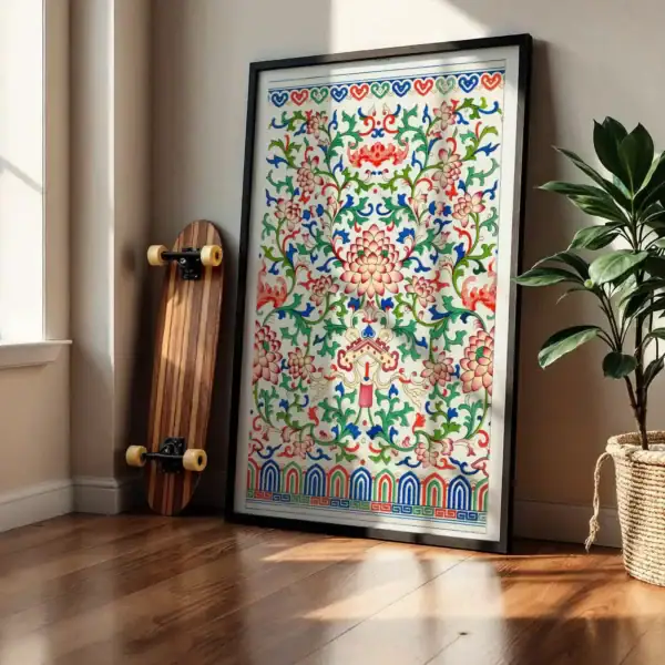 Alternative view of Çin Süslemeleri Çiçek Motifleri Dekoratif Tablo