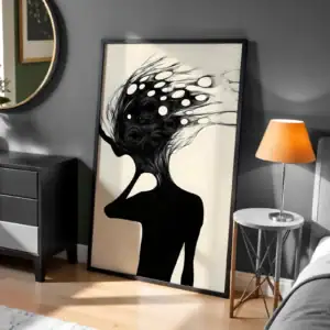 Dönme Hareketi Soyut Beyin Dekoratif Tablo