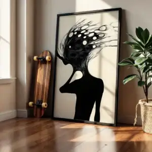 Alternative view of Dönme Hareketi Soyut Beyin Dekoratif Tablo