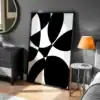 Geometrik Kontrast Şekillerin Zıtlıkla Dansı Dekoratif Tablo
