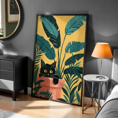 Gizli Kedi Dekoratif Tablo