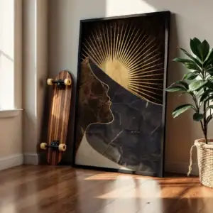 Alternative view of Gold Cizgiler Boho Dekoratif Tablo