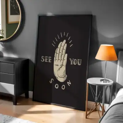 Görüşmek Üzere El Hareketi Dekoratif Tablo