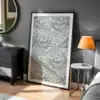 Gri Çiçek Deseni Soyut Tasarım Dekoratif Tablo
