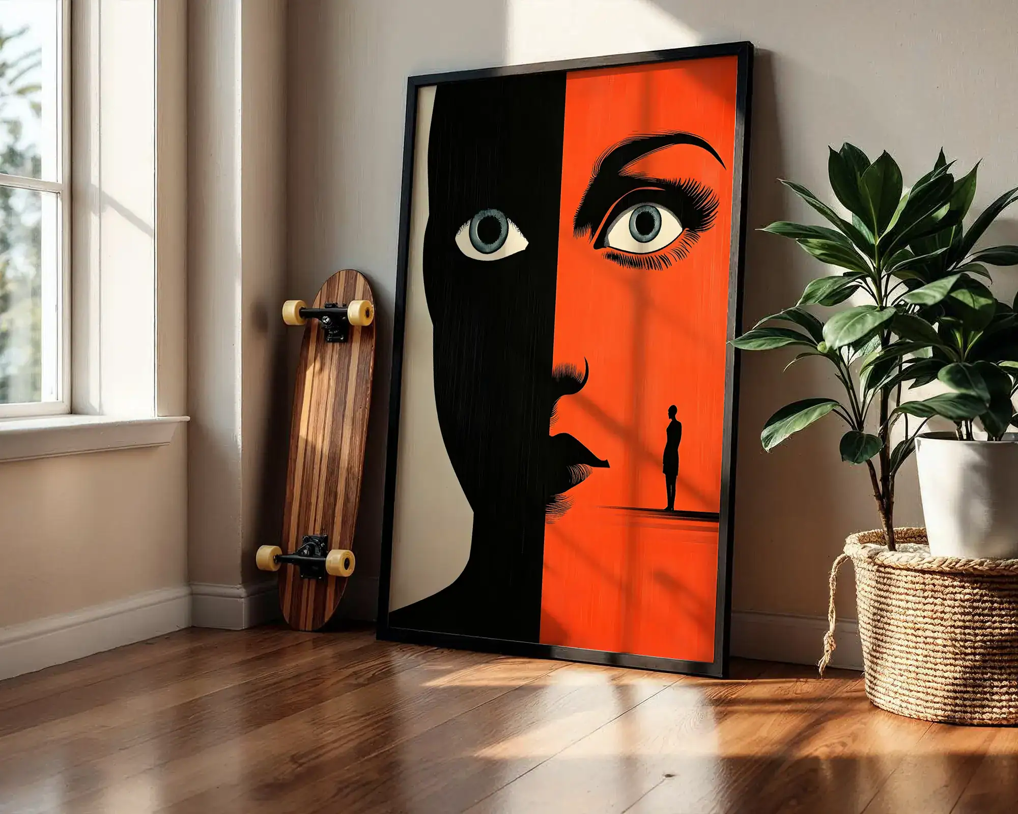 İki Yüz Soyut Yansıma Dekoratif Tablo - Görsel 2