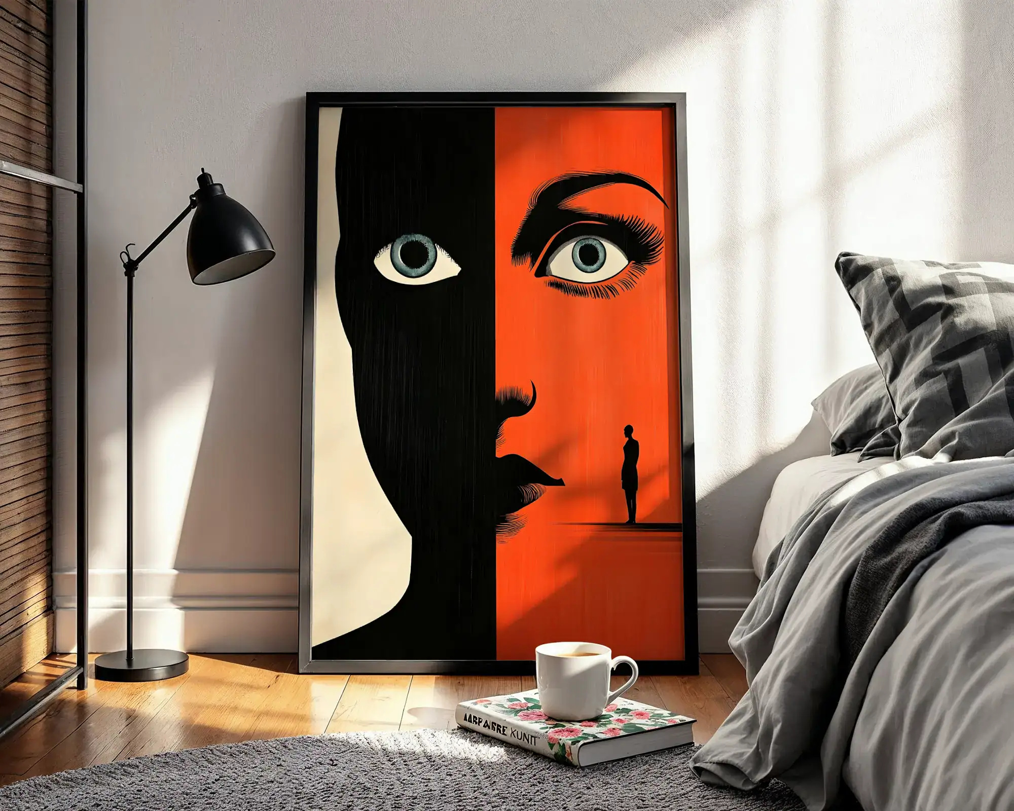 İki Yüz Soyut Yansıma Dekoratif Tablo - Görsel 3