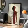 İnsan Ağaç Silüeti Soyut Çizim Dekoratif Tablo