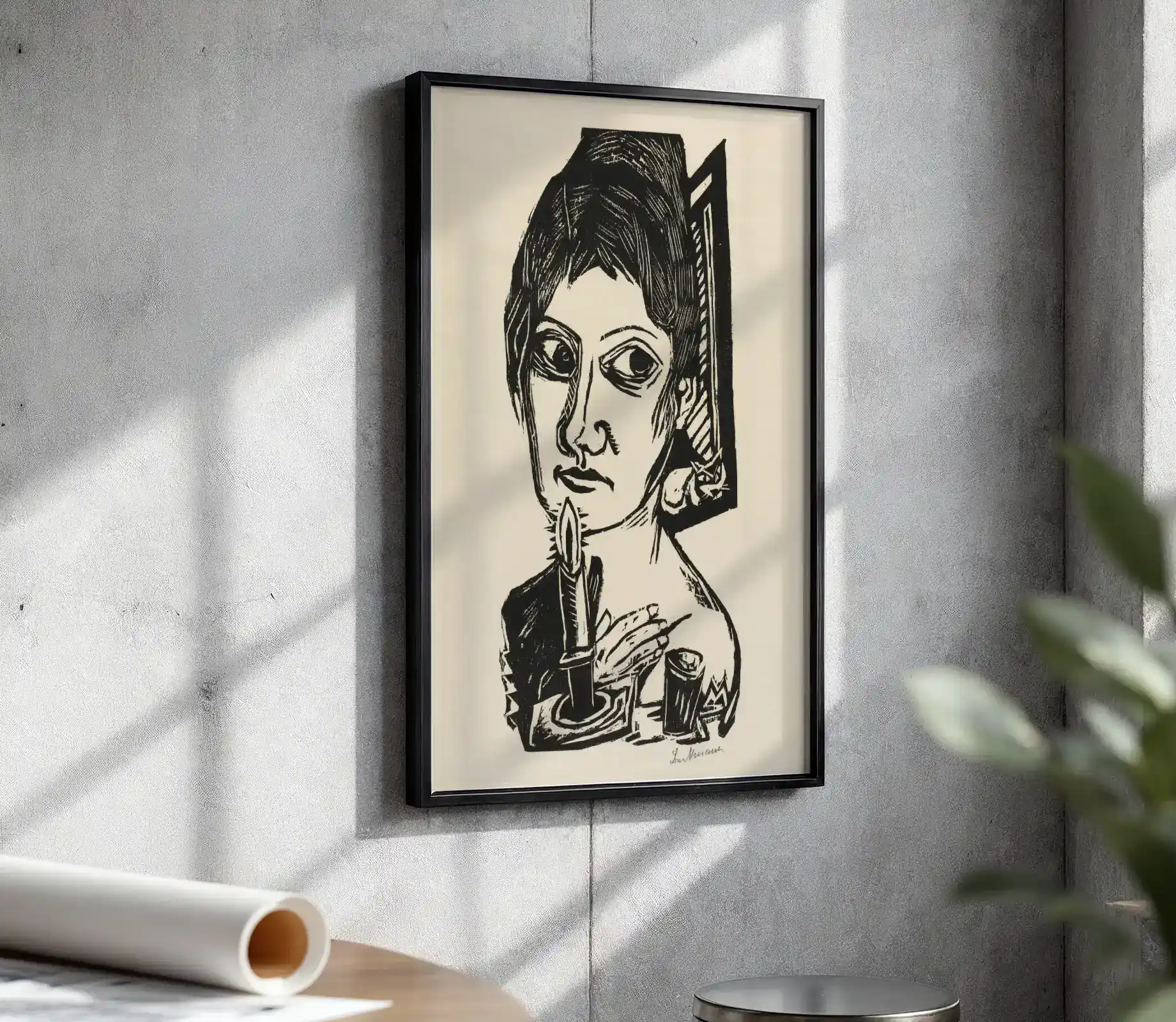 Kadın Portresi Siyah Beyaz Sanat Dekoratif Tablo - Görsel 4