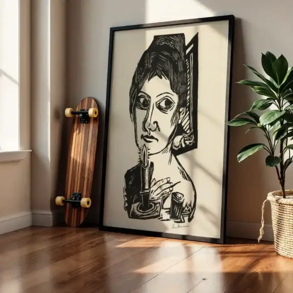 Alternative view of Kadın Portresi Siyah Beyaz Sanat Dekoratif Tablo