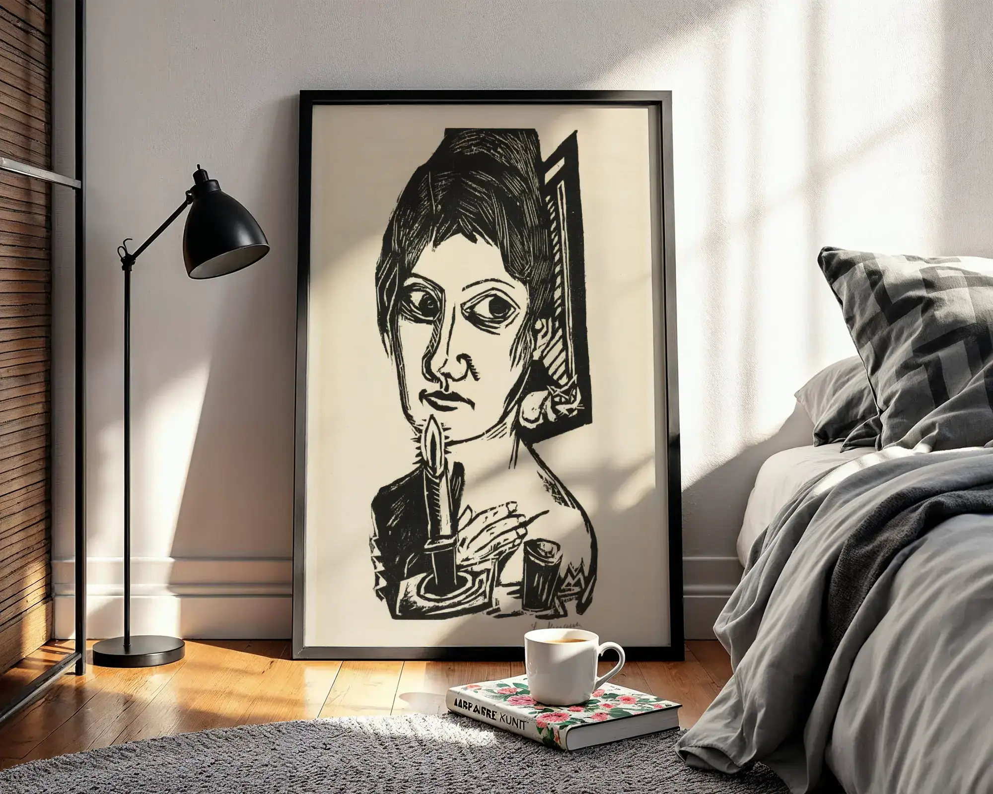 Kadın Portresi Siyah Beyaz Sanat Dekoratif Tablo - Görsel 3