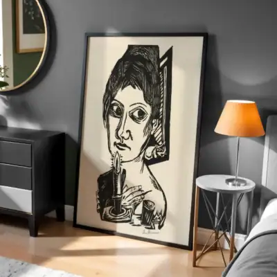 Kadın Portresi Siyah Beyaz Sanat Dekoratif Tablo