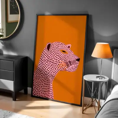 Kaplan Yüzü Geometrik Desen Dekoratif Tablo