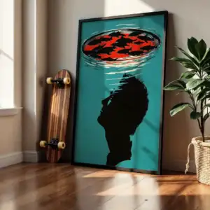 Alternative view of Kırmızı Balıklar Zihinsel Fırtına Dekoratif Tablo