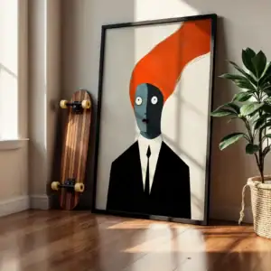 Alternative view of Kırmızı İnsan Silüet Dekoratif Tablo