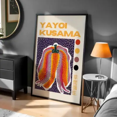 Kusama Yayoi Balkabakları ve Noktalar Dekoratif Tablo