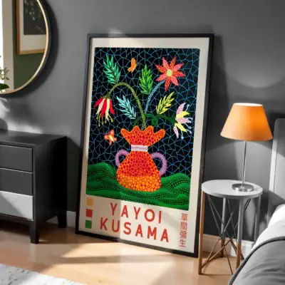 Kusama Yayoi Çiçekler ve Doğa Soyut Tablo