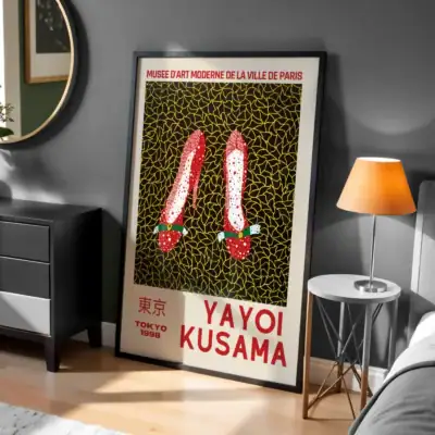 Kusama Yayoi Kırmızı Ayakkabılar Dekoratif Tablo
