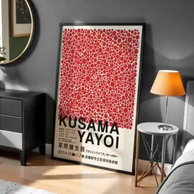 Kusama Yayoi Kırmızı Noktalar Dekoratif Tablo