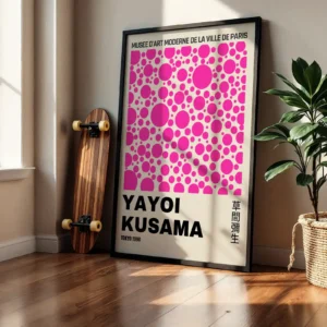Alternative view of Kusama Yayoi Pembe Dekoratif Tablo