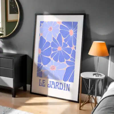 Le Jardin Çiçek Deseni Dekoratif Tablo