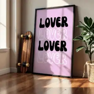 Alternative view of Lover Yazısı Groovy Tarzı Dekoratif Tablo