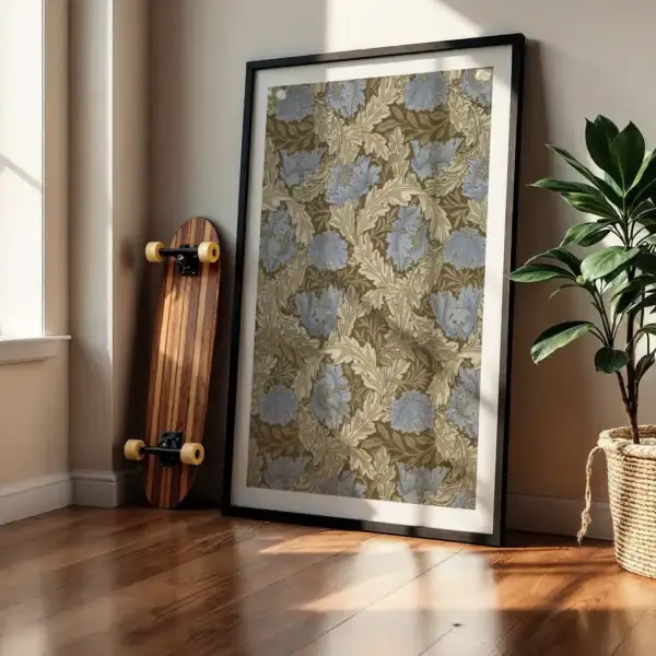 Alternative view of Mavi Çiçekler Modern Desen Tasarımı Dekoratif Tablo