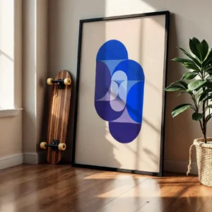 Alternative view of Mavi Geometrik Şekiller Tasarım Dekoratif Tablo