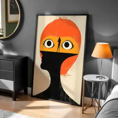 Maximalist İnsan Renkli Geometrik Tasarım Dekoratif Tablo