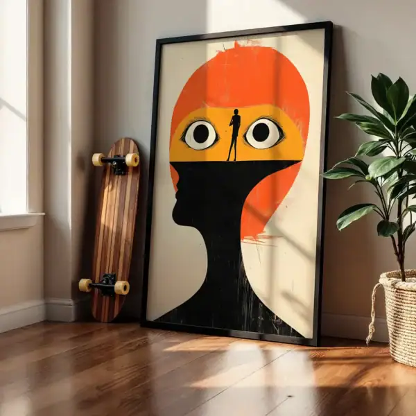 Alternative view of Maximalist İnsan Renkli Geometrik Tasarım Dekoratif Tablo