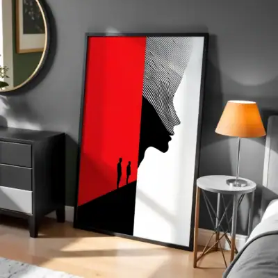 Maximalist Şekil Tasarımı  Yüz Detay Dekoratif Tablo