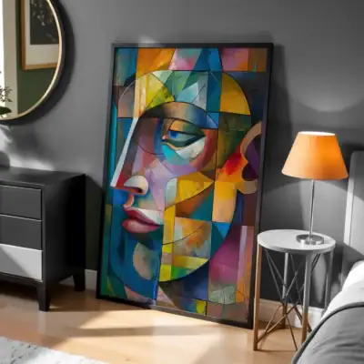 Modern Renkli Yüz Dekoratif Tablo