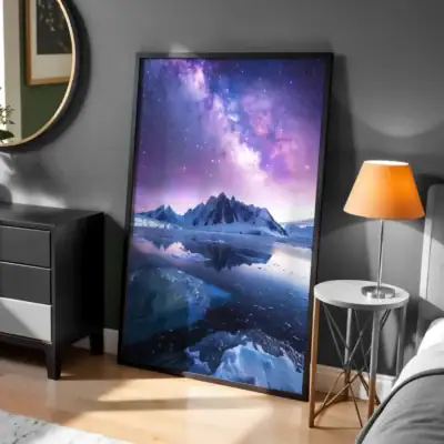 Mor Doğa Işıkları Dekoratif Tablo