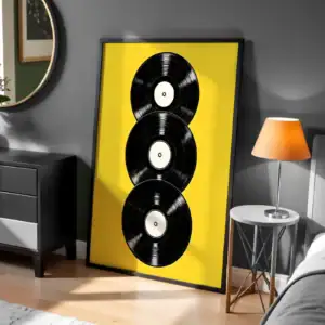 Müzik Çizgileri Plak İllüstrasyonu Dekoratif Tablo