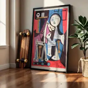 Alternative view of Picasso Tarzı At ve Çocuk Figürleri Tasarımı Dekoratif Tablo