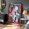 Picasso Tarzı At ve Çocuk Figürleri Tasarımı Dekoratif Tablo