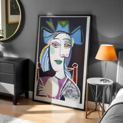 Picasso Tarzı Kadın Portresi Dinamik Tasarım Dekoratif Tablo
