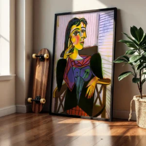 Alternative view of Picasso Tarzı Kadın Portresi Soyut Çizgiler Tasarımı Dekoratif Tablo