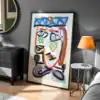 Picasso Tarzı Yüz Geometrik Desen Tasarımı Dekoratif Tablo