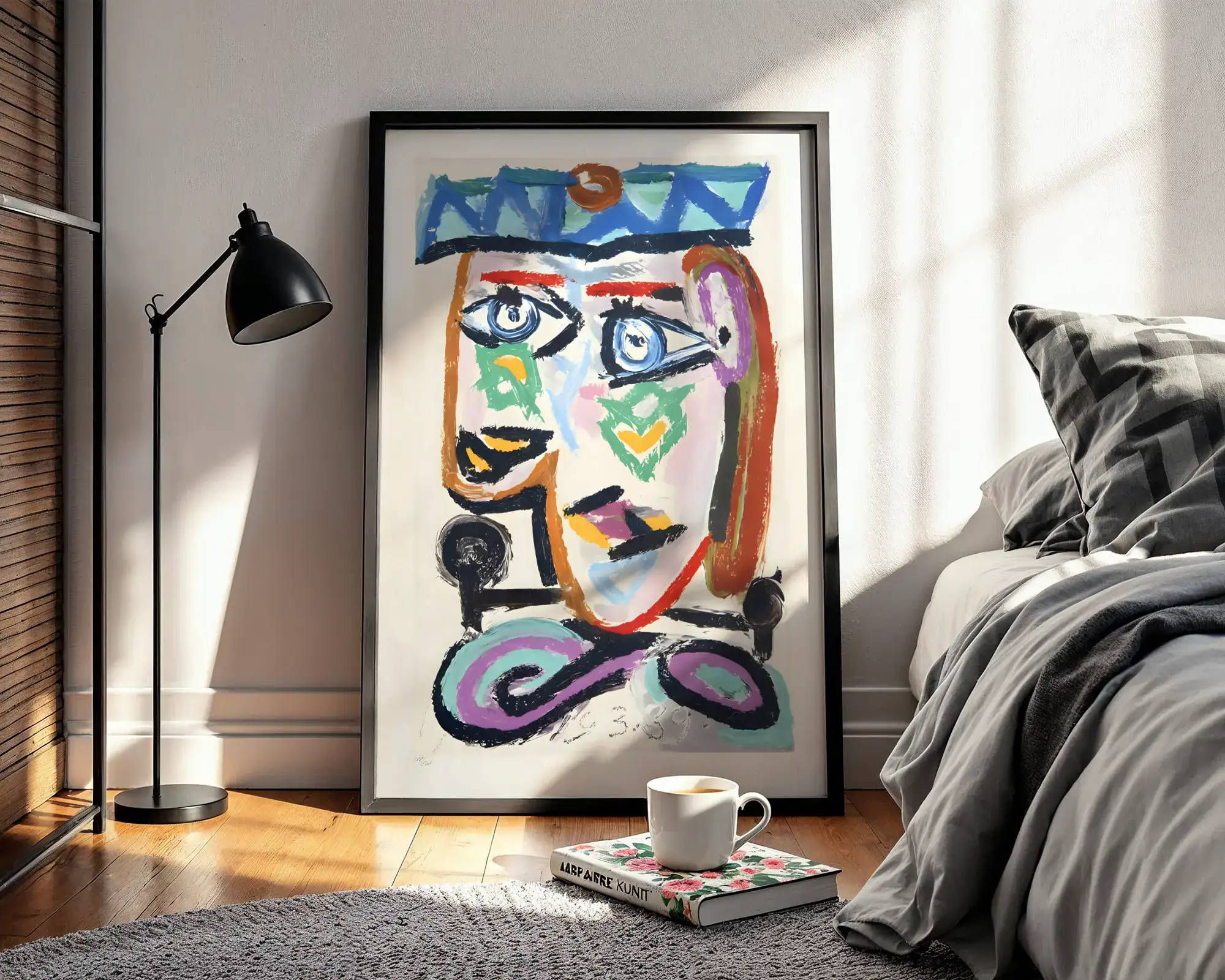 Picasso Tarzı Yüz Geometrik Desen Tasarımı Dekoratif Tablo - Görsel 3