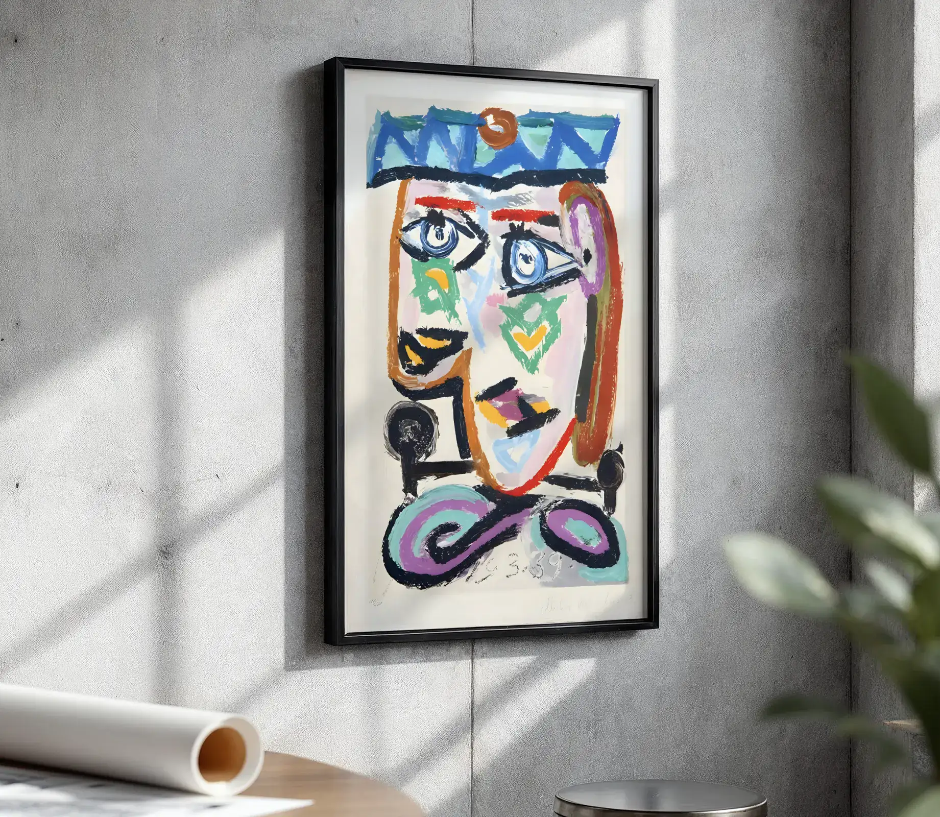 Picasso Tarzı Yüz Geometrik Desen Tasarımı Dekoratif Tablo - Görsel 4