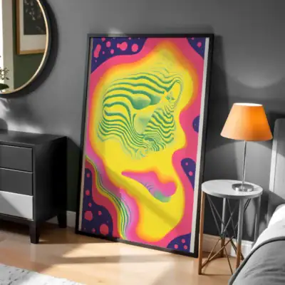 Psychedelic Yüz Detay Dekoratif Tablo