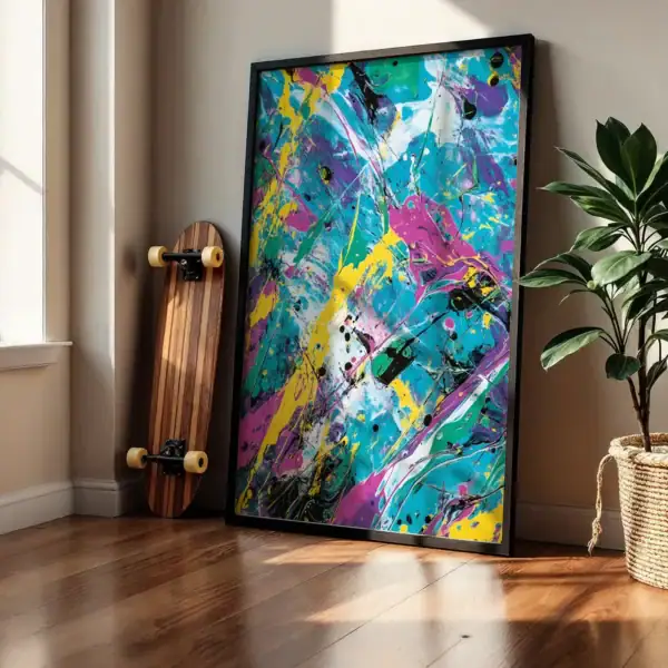 Alternative view of Renk Dalgaları Canlı Desenler Dekoratif Tablo