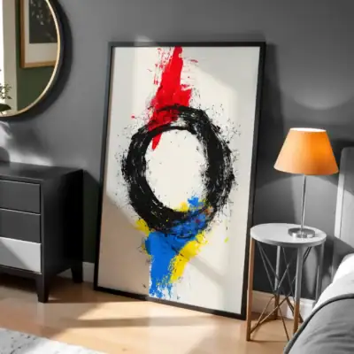 Renkli Çemberler Dinamik ve Enerjik Tasarım Dekoratif Tablo