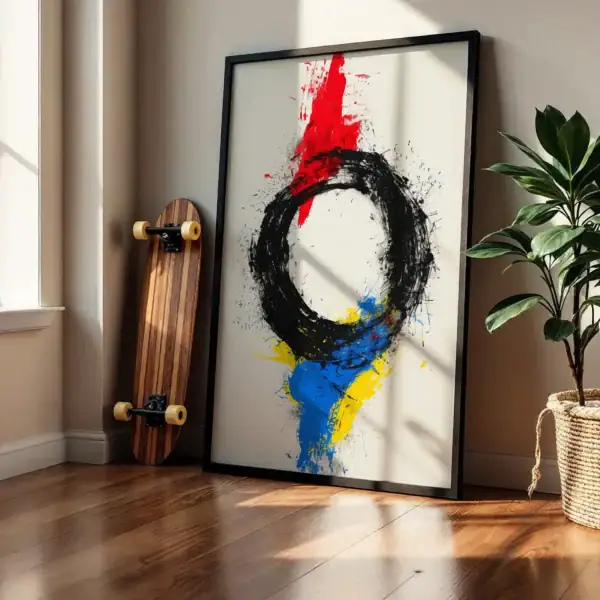 Alternative view of Renkli Çemberler Dinamik ve Enerjik Tasarım Dekoratif Tablo