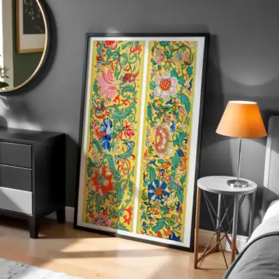 Renkli Çiçekler Modern Dokunuş Dekoratif Tablo