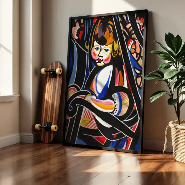 Alternative view of Renkli Portre Canlı Renklerle Duygusal İfadeler Dekoratif Tablo