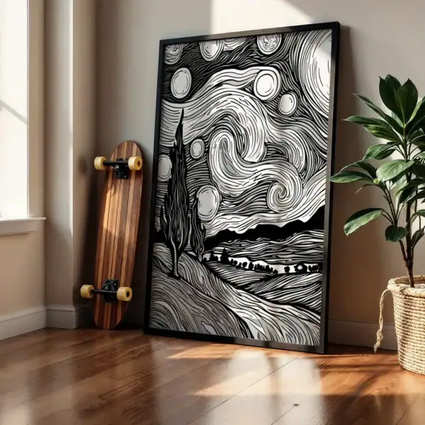 Alternative view of Siyah Beaz Kontur Dekoratif Tablo