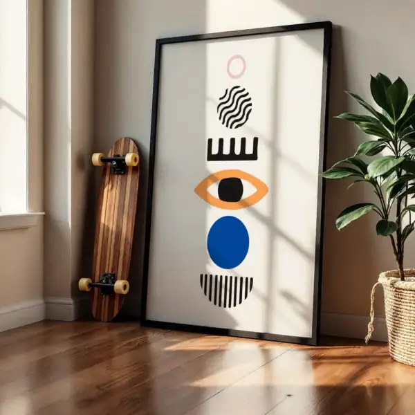 Alternative view of Sonsuzluk ve Geometrik Desenler Modern Çizim Boho Dekoratif Tablo