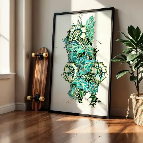 Alternative view of Soyut Çiçek Renkli Dekoratif Tablo